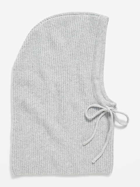Passe-montagne en tricot côtelé - Gris Chiné