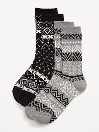 L'image numéro 1 présente Chaussettes à motif jacquard pour femme (paquet de 2)