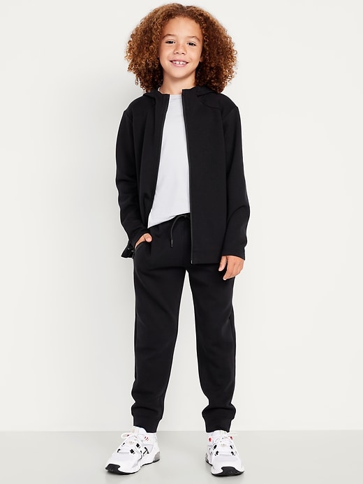 L'image numéro 3 présente Ensemble de pantalon de jogging et haut à capuchon en molleton dynamique à glissière sur le devant pour garçon