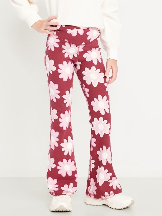 Image number 1 showing, High-Waisted PowerChill Crossover Flared Leggings for Girls