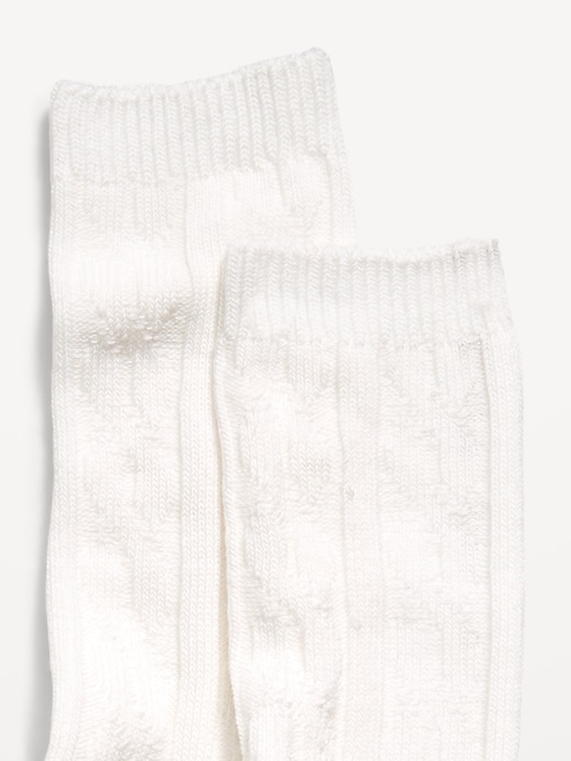 Image number 2 showing, Cable Knit Crew Socks for Women
