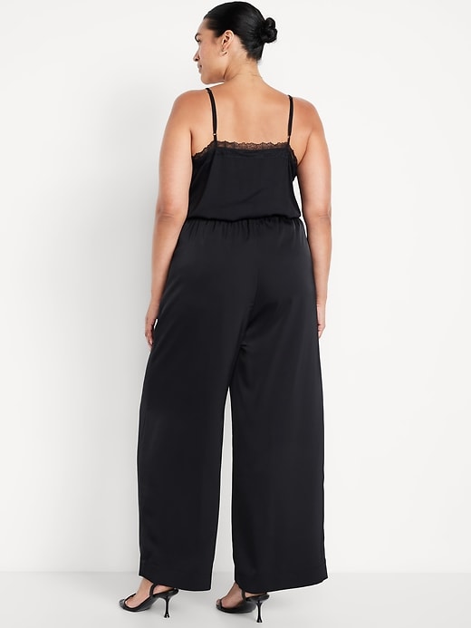 Image number 9 showing, High-Waisted Satin Wide-Leg Pants