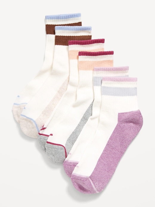 Image number 1 showing, Athletic Quarter Crew Sock 3-Pack for Women