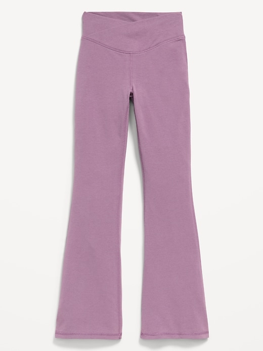 Image number 1 showing, High-Waisted PowerChill Crossover Flared Leggings for Girls