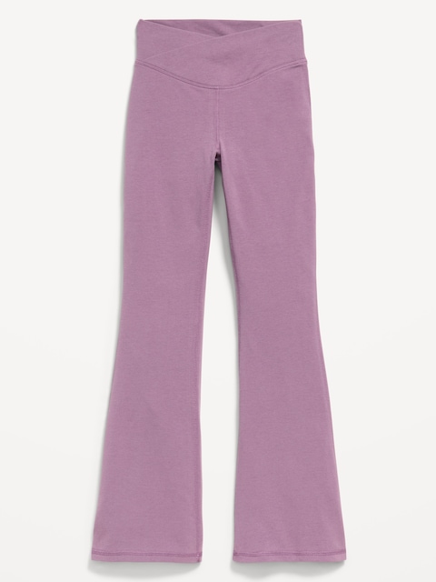 High-Waisted PowerChill Crossover Flared Leggings for Girls