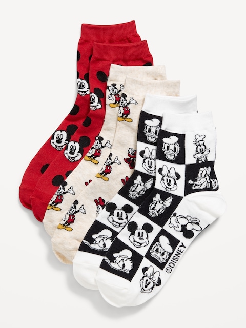 Disney© 3-Pack Novelty Quarter Crew Socks for Women