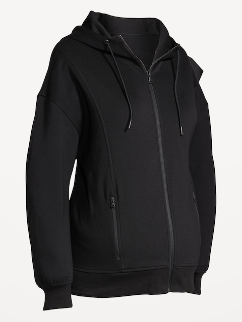 Veste à glissière en molleton dynamique de maternité - Noir De Jais