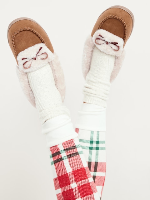 Cozy-Lined Moccasin Slippers for Women - Tan