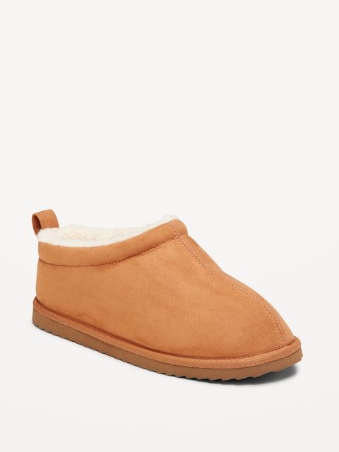 Pantoufles de style mule en suédine avec doublure en Sherpa pour garçon - Brun