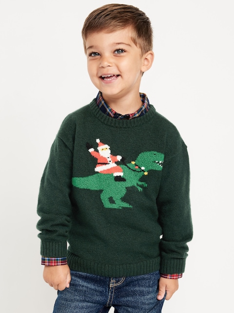 Chandail surdimensionné SoSoft à imprimé des Fêtes pour tout-petit garçon - Père Noël