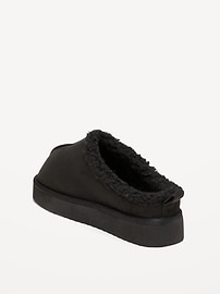 Image number 4 showing, Faux-Suede Sherpa Lined Platform Mule Boots for Girls