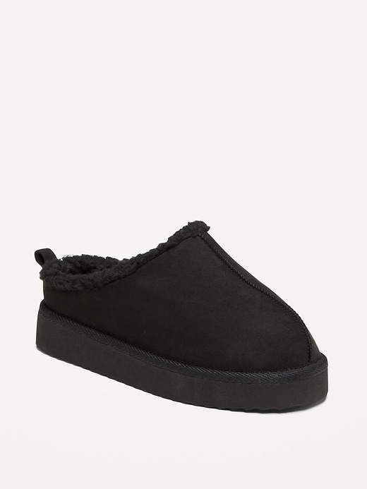 Image number 1 showing, Faux-Suede Sherpa Lined Platform Mule Boots for Girls
