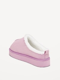 Image number 4 showing, Faux-Suede Sherpa Lined Platform Mule Boots for Girls