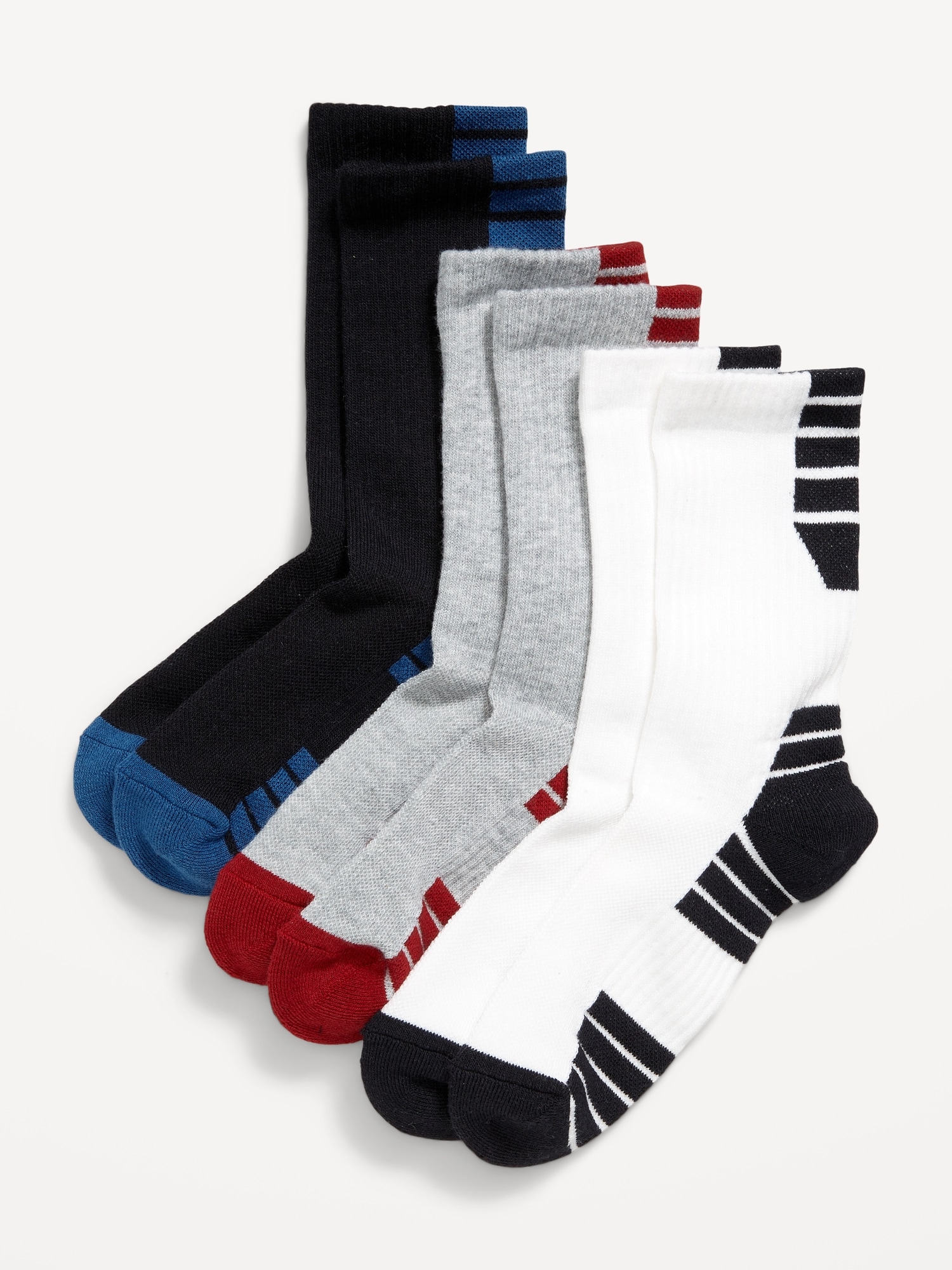 Crew Go-Dry Basketball Socks 3-Pack for Boys