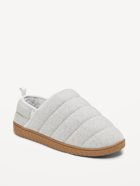 Pantoufles rembourrées en feutre pour homme - Gris
