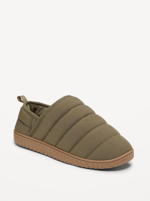Nylon Puff Slipper for Men - Olive