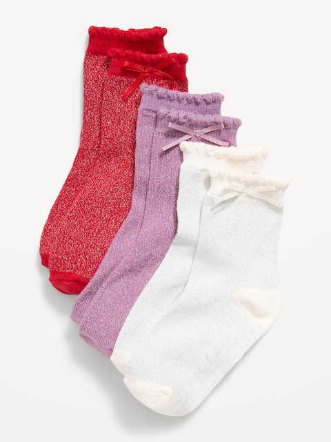 Chaussettes scintillantes à boucle pour tout-petit et bébé (paquet de 3 paires)
