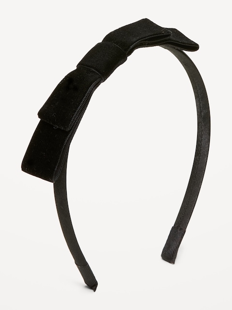 Outtek™ Velvet Bow Headband for Toddler Girls - Black Jack