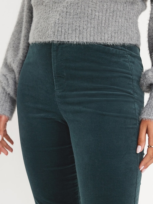 Image number 5 showing, High-Waisted Velvet Pixie Skinny Ankle Pants