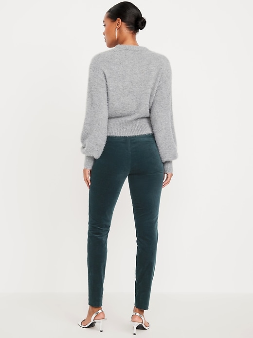 Image number 3 showing, High-Waisted Velvet Pixie Skinny Ankle Pants
