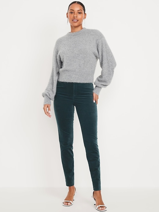 Image number 1 showing, High-Waisted Velvet Pixie Skinny Ankle Pants