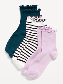 L'image numéro 1 présente Chaussettes à volants pour femme (paquet de 3 paires)