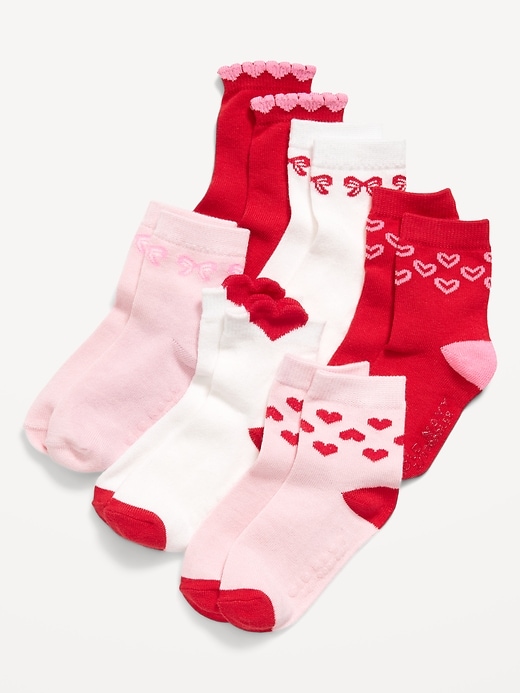 Image number 1 showing, Valentine's Crew Socks 6-Pack for Toddler & Baby