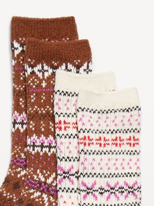 L'image numéro 2 présente Chaussettes à motif jacquard pour femme (paquet de 2)
