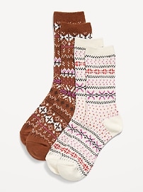 L'image numéro 1 présente Chaussettes à motif jacquard pour femme (paquet de 2)