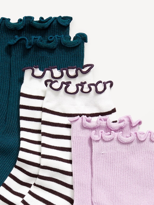 L'image numéro 2 présente Chaussettes à volants pour femme (paquet de 3 paires)