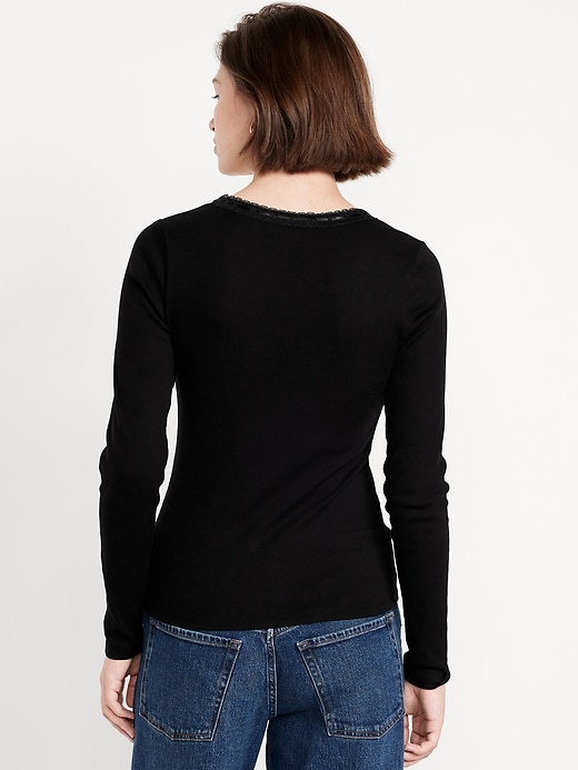 Image number 2 showing, Scoop-Neck Long-Sleeve Ribbed Top