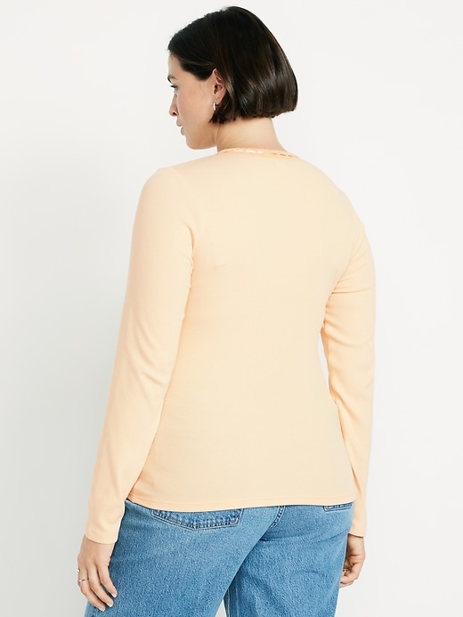 Image number 6 showing, Scoop-Neck Long-Sleeve Ribbed Top