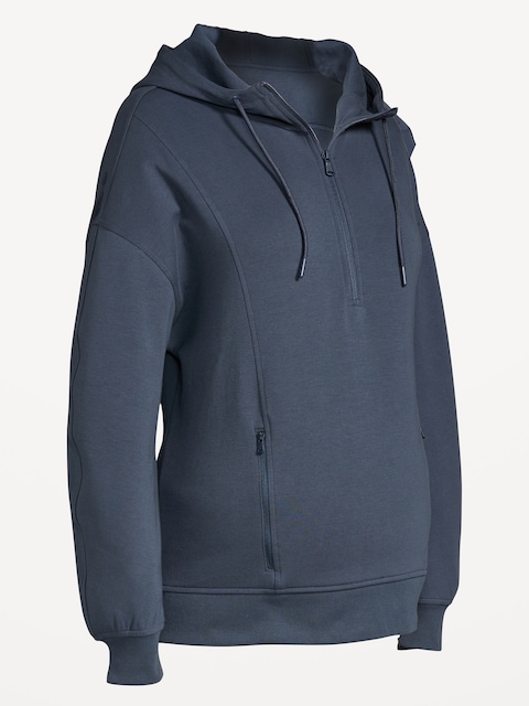 Maternity Dynamic Fleece Half-Zip Hoodie - Dusk Navy