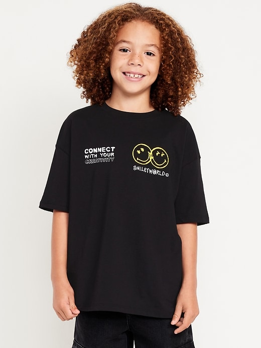 L'image numéro 1 présente T-shirt surdimensionné à imprimé Smiley World™ pour garçon