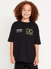 L'image numéro 1 présente T-shirt surdimensionné à imprimé Smiley World™ pour garçon