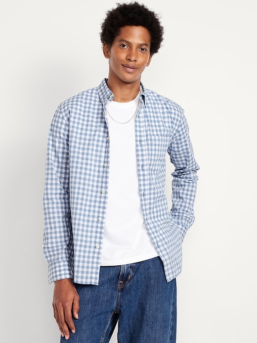 L'image numéro 1 présente Chemise passe-partout à coupe étroite à motif