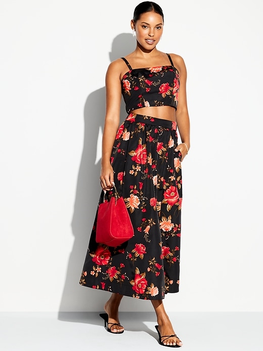 Image number 3 showing, The Occasion by Old Navy High-Waisted Taffeta Midi Skirt