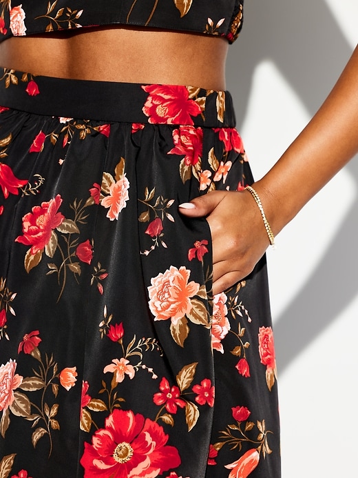 Image number 7 showing, The Occasion by Old Navy High-Waisted Taffeta Midi Skirt
