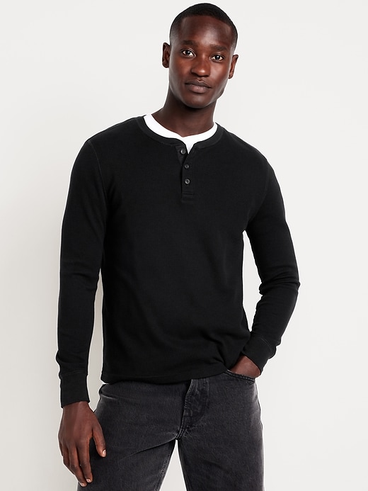 Image number 1 showing, Waffle Henley T-Shirt