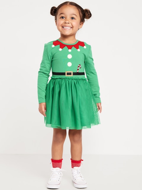 Robe tutu ajustée et évasée à manches longues pour toute-petite fille - Lutin
