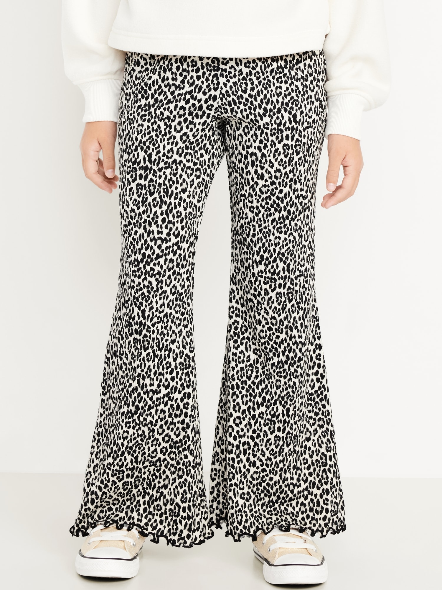 Textured Knit Flare Leggings for Girls