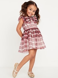 L'image numéro 1 présente Robe étagée en tulle à manches flottantes pour Toute-petite