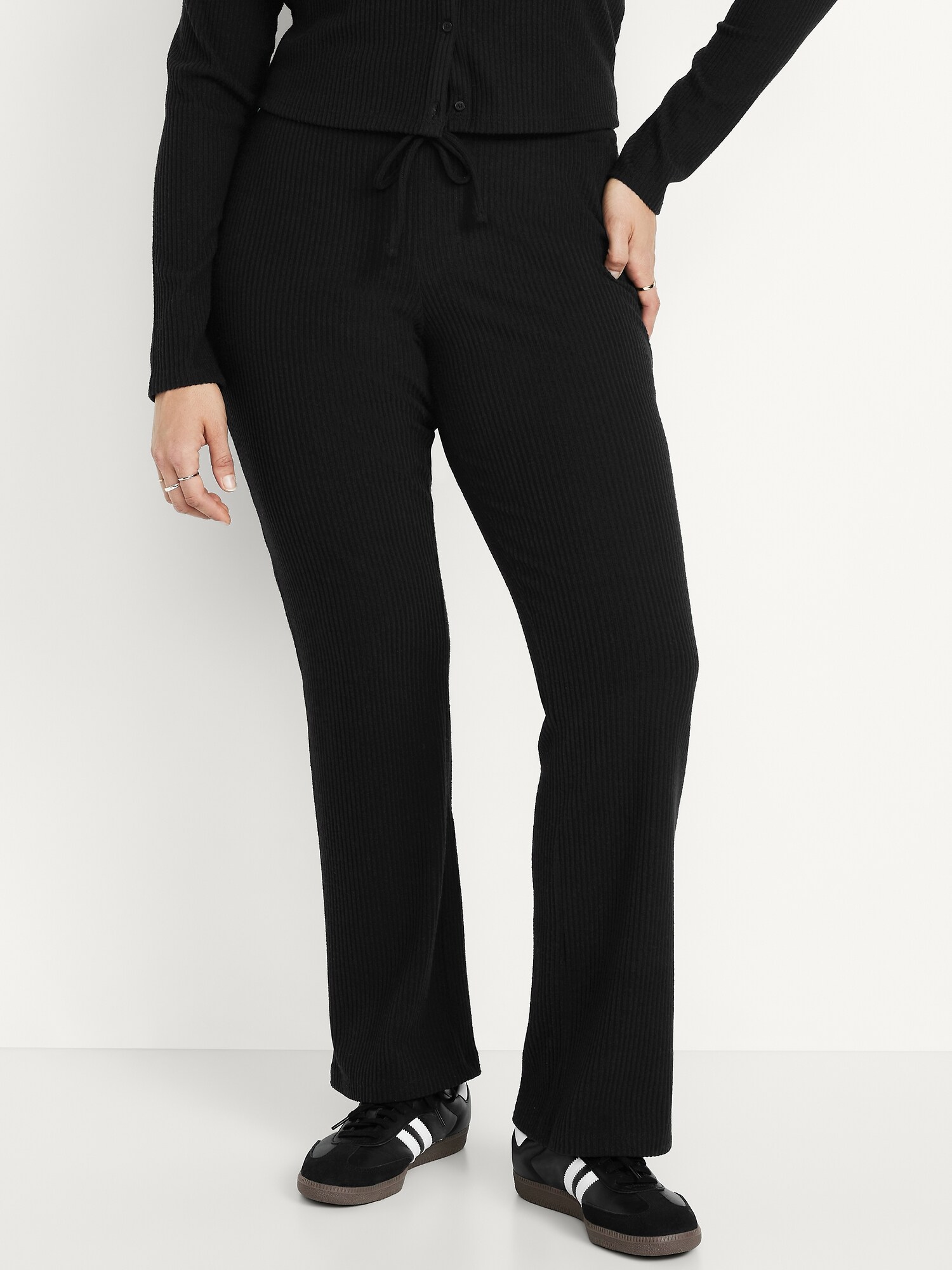 Pantalon évasé En Tricot Côtelé Hannah - Marque High Sport - Taille M Bleu Royal - Neuf Avec étiquettes