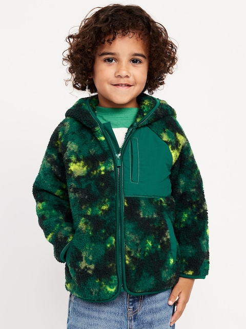 Oversized Sherpa Hooded Jacket for Toddler Boys