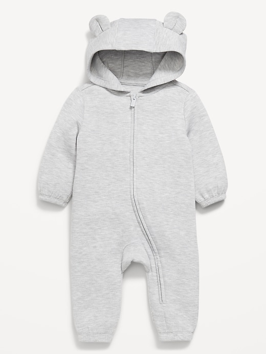 Image number 1 showing, Bounce Fleece Hooded Critter One-Piece for Baby