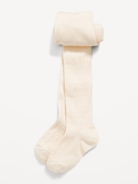 Cable-Knit Tights for Toddler Girls - Creme De La Creme