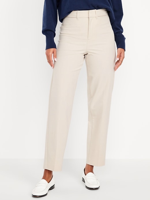 Image number 2 showing, High-Waisted Pixie Straight Pants