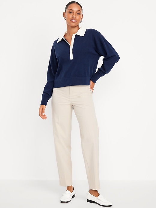 Image number 1 showing, High-Waisted Pixie Straight Pants