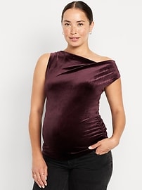 Image number 1 showing, Maternity Asymmetrical Shoulder Top
