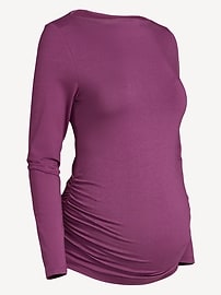 L'image numéro 2 présente T-shirt à encolure fendue et à manches longues de maternité